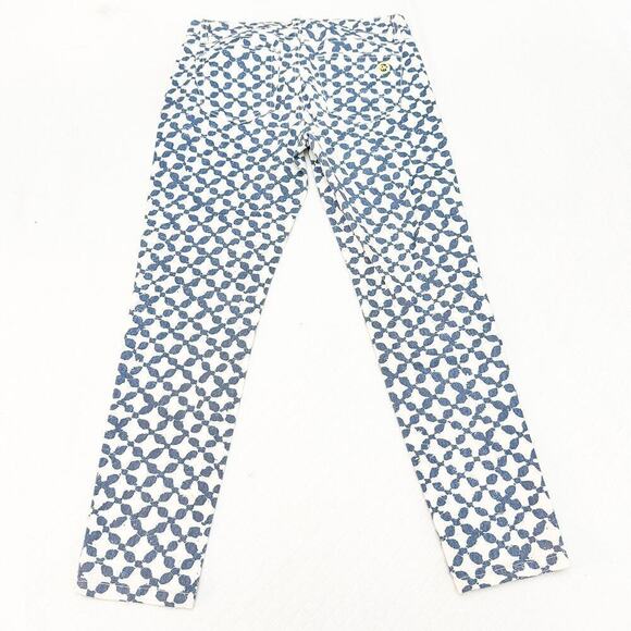 Michael Kors Skinny Jeans Cropped Blue Batik Pattened Denim Size 2 - Picture 3 of 9